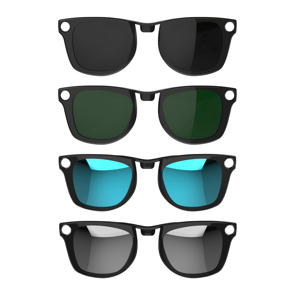 HiBloks polarized clip-on for Ray-Ban Meta Wayfarer Gen 2 reduces glare and bright-light strain