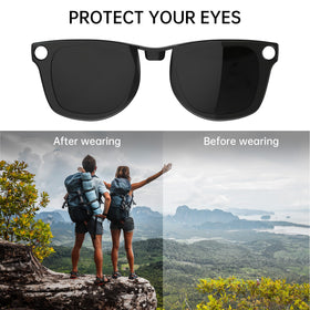 HIBLOKS yellow-brown colored clip-on adds style while protecting eyes from glare