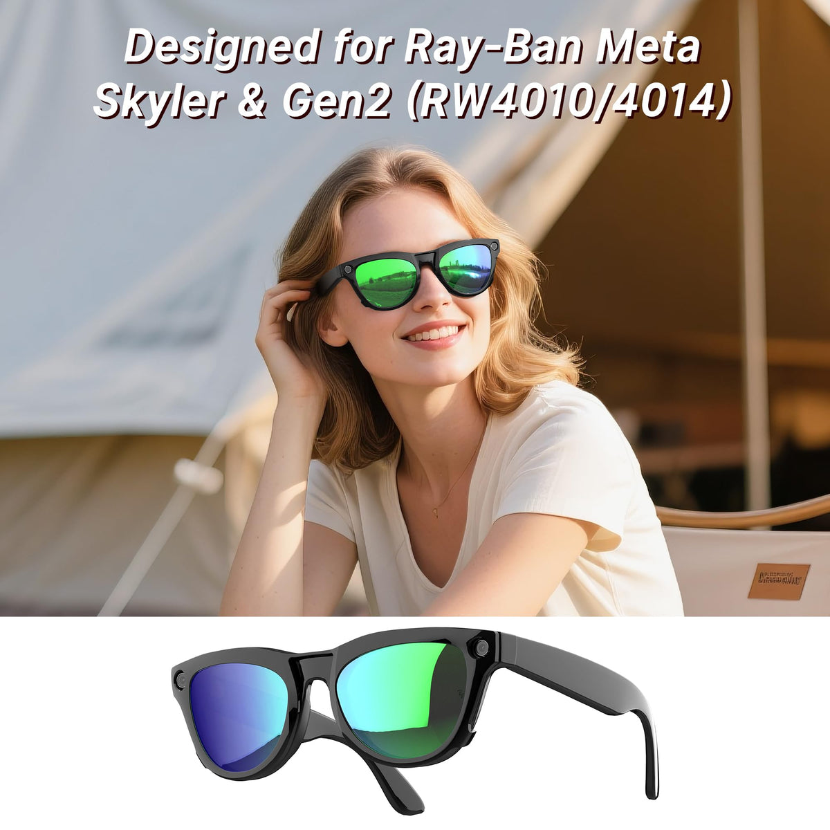 HiBloks Ray-Ban Skyler clip-on polarized lens enables quick on-the-go eye protection.