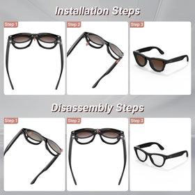 HiBloks Ray-Ban Skyler clip-on polarized lens provides a sleek, fashionable upgrade.