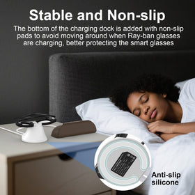 HIBLOKS non-slip base detail protecting Ray-Ban glasses from slips and falls