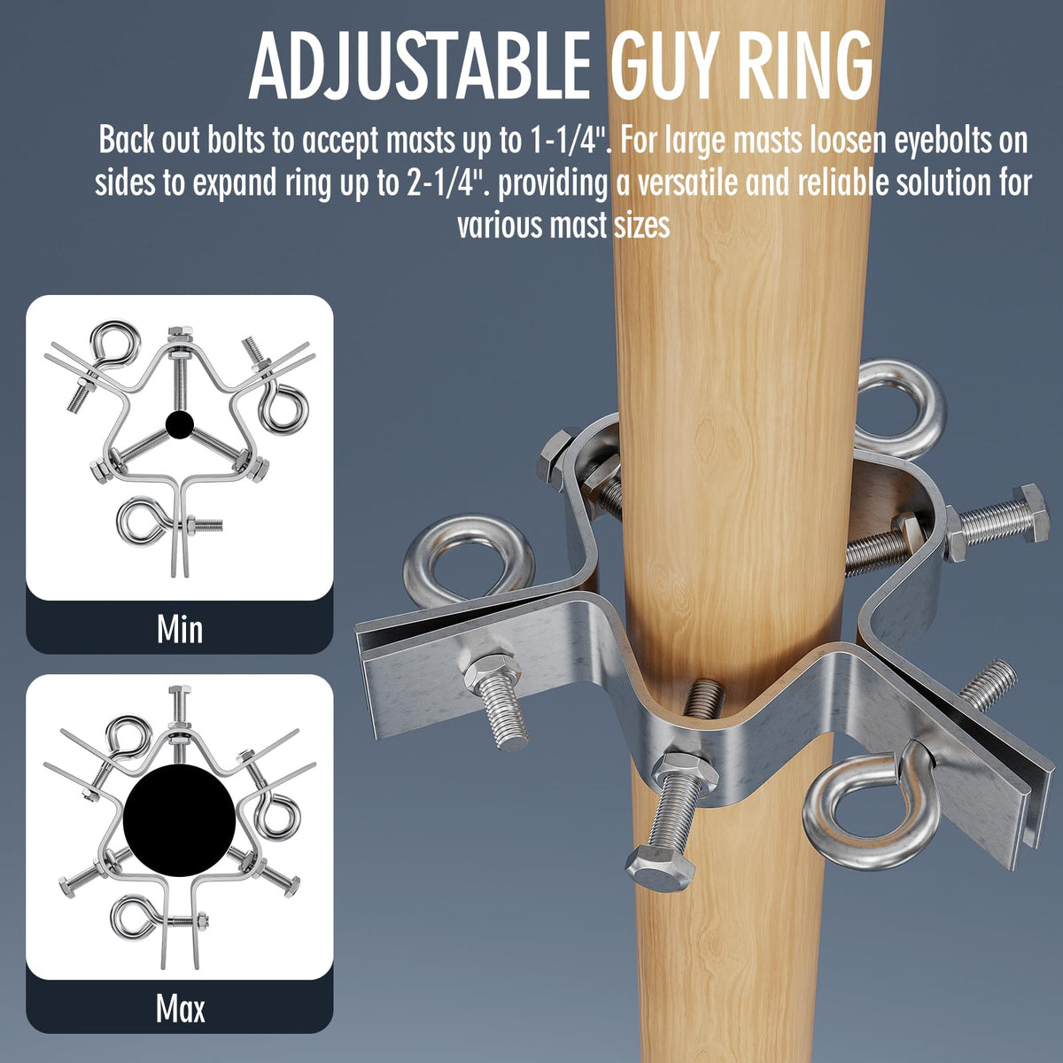 HIBUMFX ring next to ruler showing size and fit for correct mast selection benefit