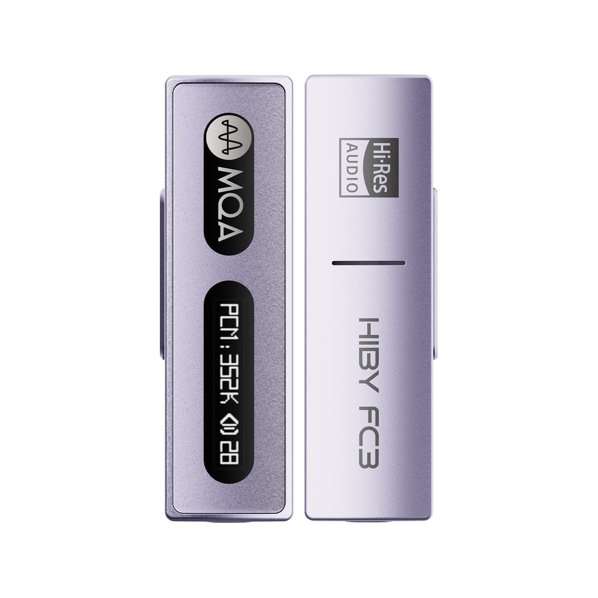 HiBy FC3 front view showing purple finish and clean design benefit portable style