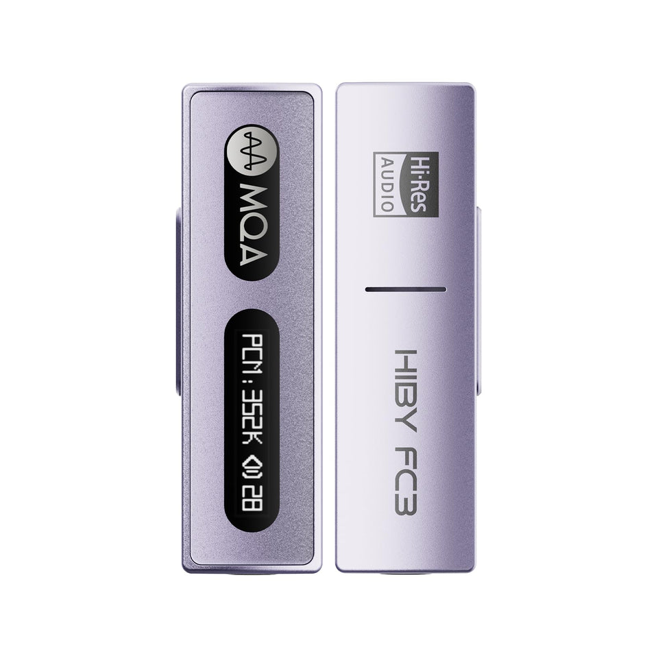 HiBy FC3 front view showing purple finish and clean design benefit portable style