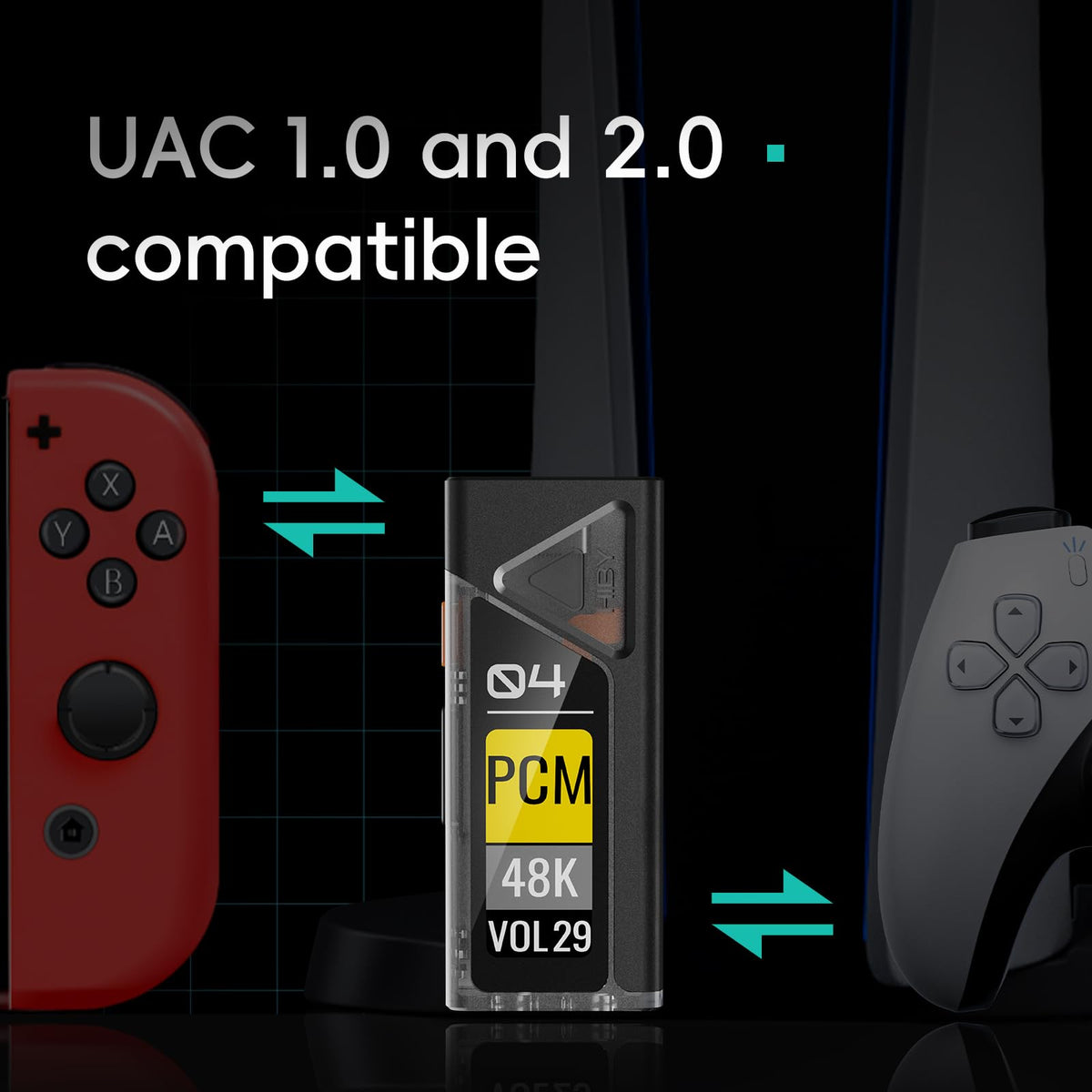 HiBy FC4 next to earbuds showing scale and portable convenience for travel listeners
