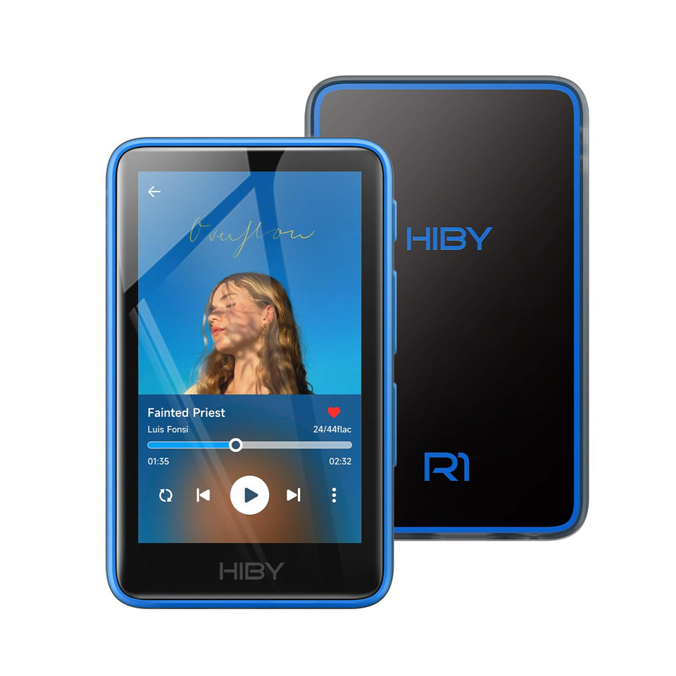HiBy R1 front panel for quick playback access