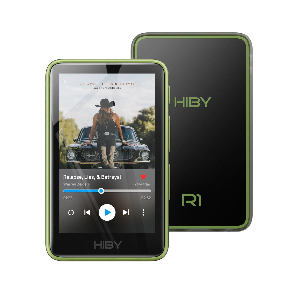 HiBy R1 front view with touchscreen for easy navigation