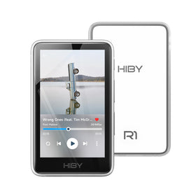 HiBy R1 front view showing compact, ready for on the go listening
