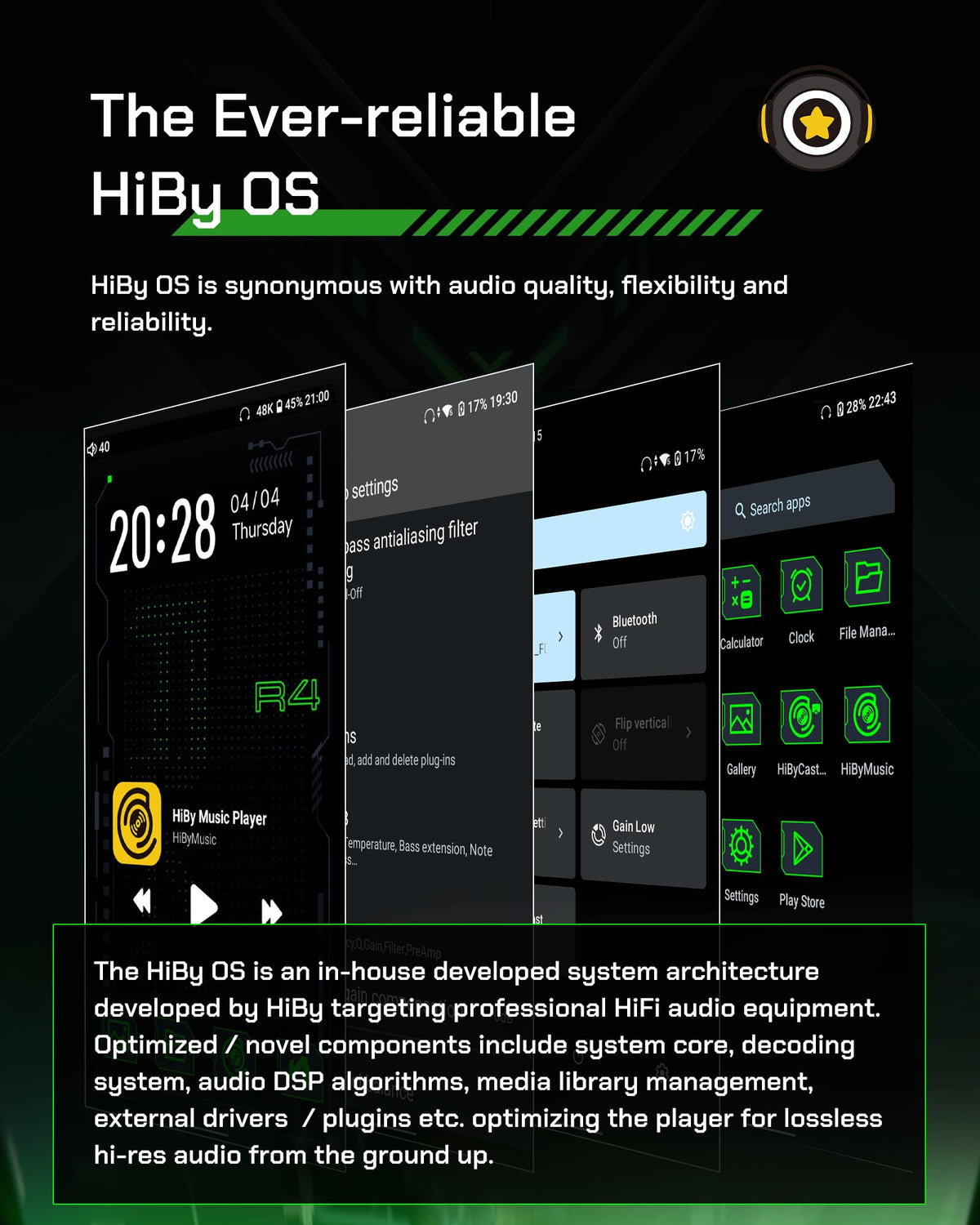 HiBy R4 Spotify app screen enabling seamless music streaming on device.