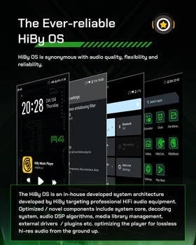 HiBy R4 Spotify app screen enabling seamless music streaming on device.