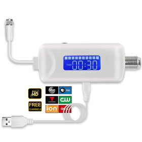 HIDB TV Antenna Amplifier boosts local channel signals for crisper reception.