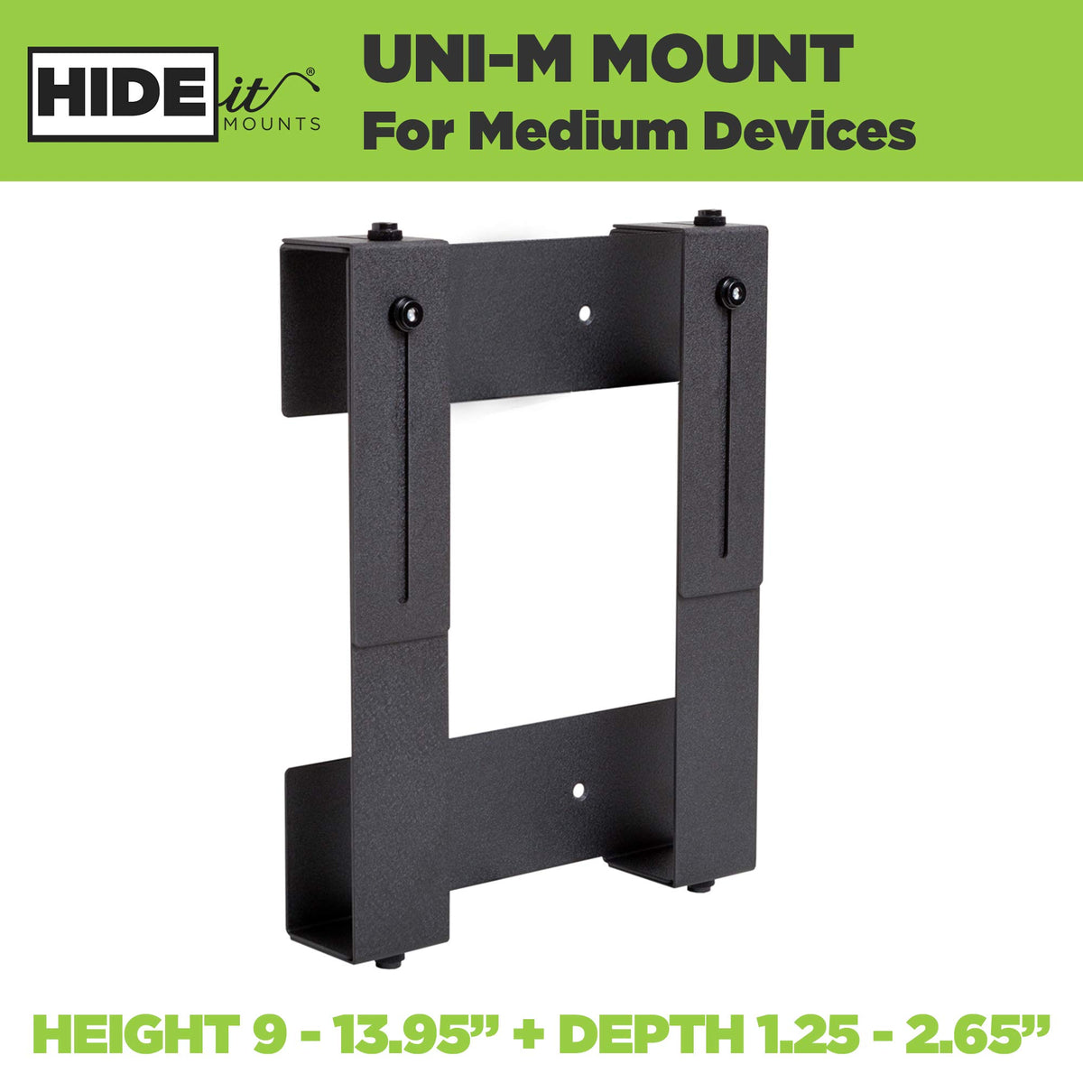 HIDEit Mounts close-up of powder-coat steel finish for durability