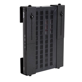 HIDEit Mounts front view showing PS3 Slim mounted and saving space
