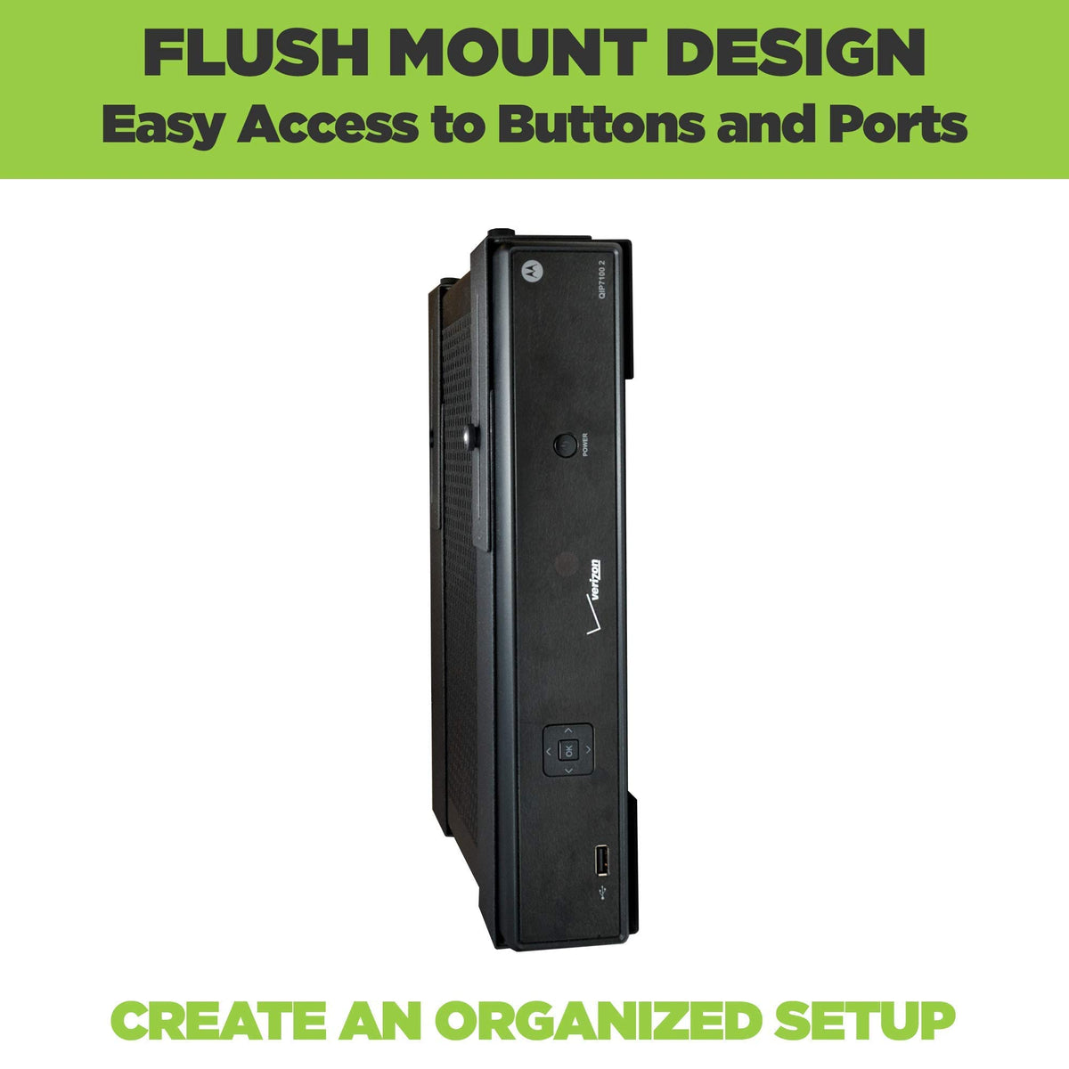 HIDEit Mounts adjustment mechanism and label for easy device fitting