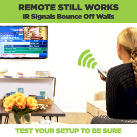 HIDEit Xbox mounted on Uni-MW illustrating tidy setup and hidden cables benefit