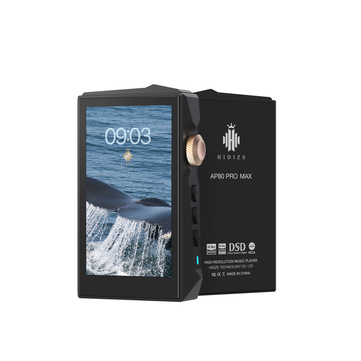 HIDIZS AP80 Pro MAX front view showing compact Hi-Res DAP