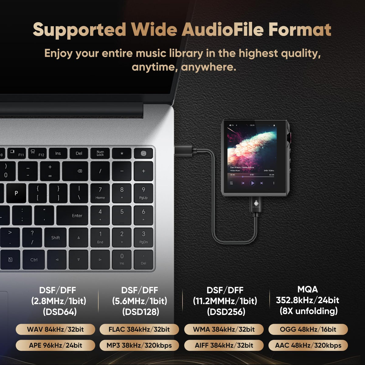HIDIZS AP80 Pro-X dual ESS9219C DACs deliver high-fidelity, low-noise audio.