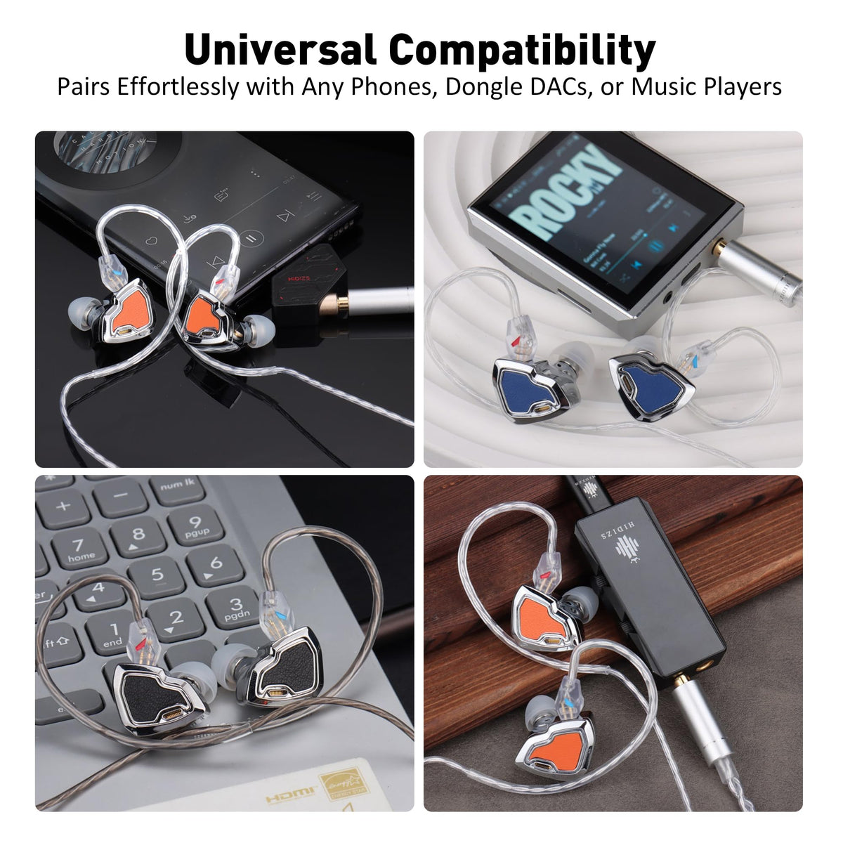 Hidizs MS2 Pro 10.2mm dynamic driver delivers expansive bass and detail.