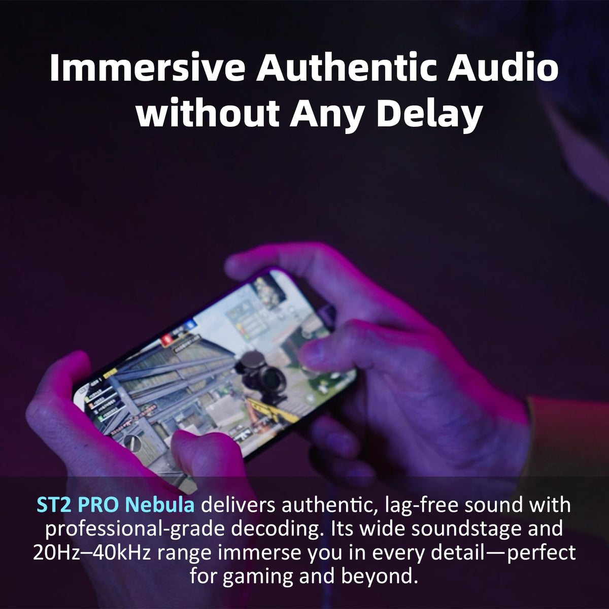 Hidizs ST2 Pro driver closeup illustrating dual magnetic engine for improved detail