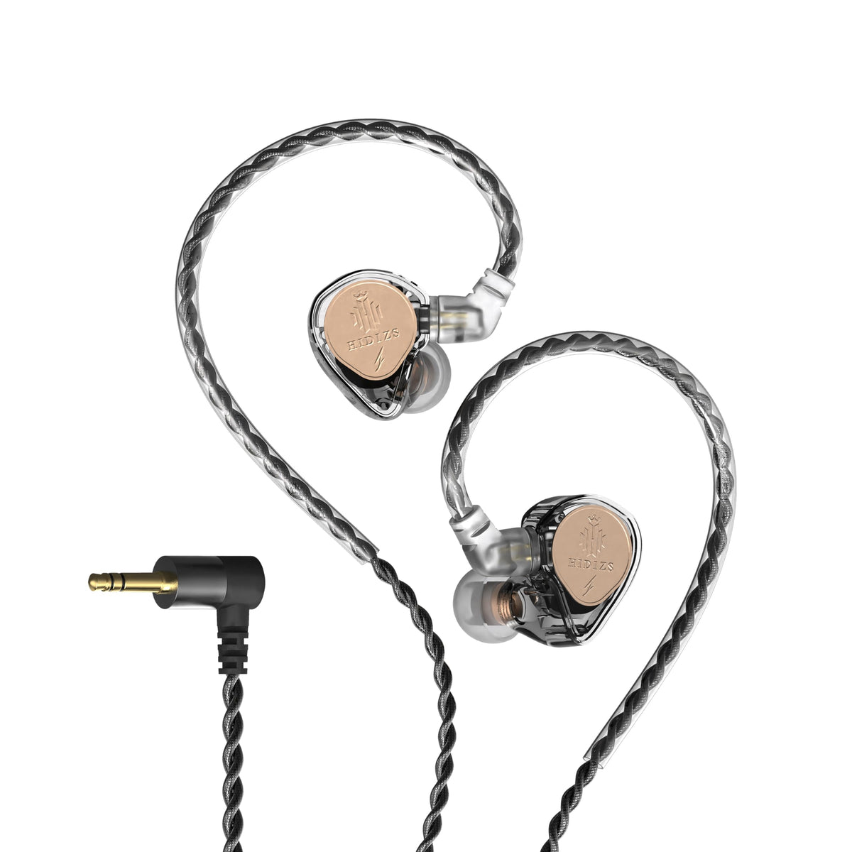 Hidizs ST2 Pro front view showing compact black housings for comfortable fit