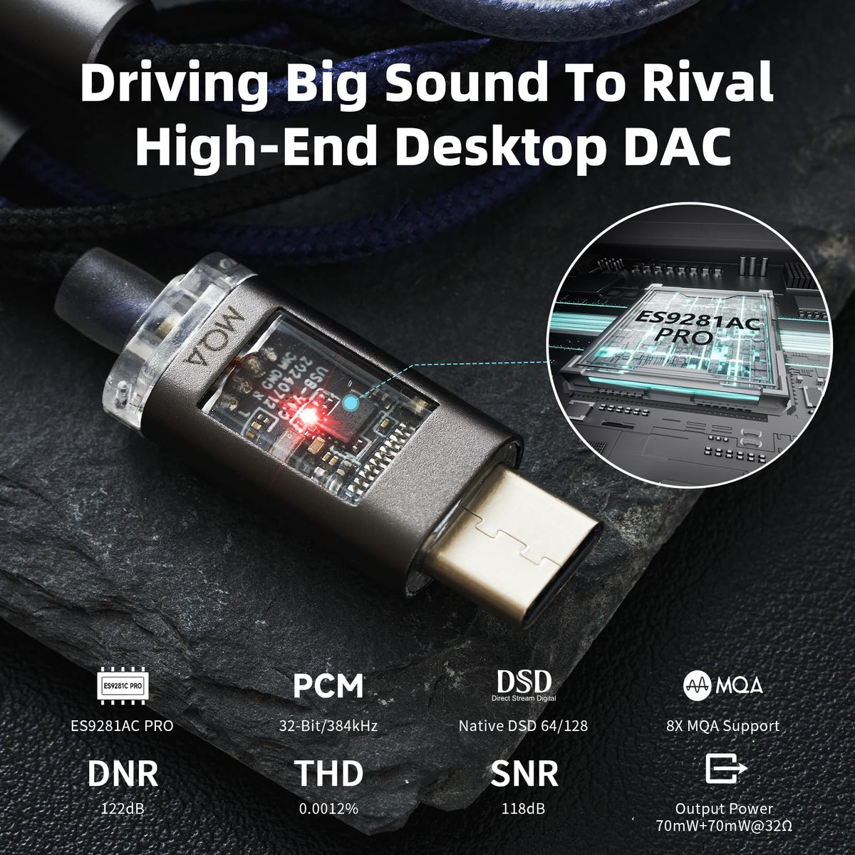 Hidizs ST2 Pro OFC cable for pure signal integrity.