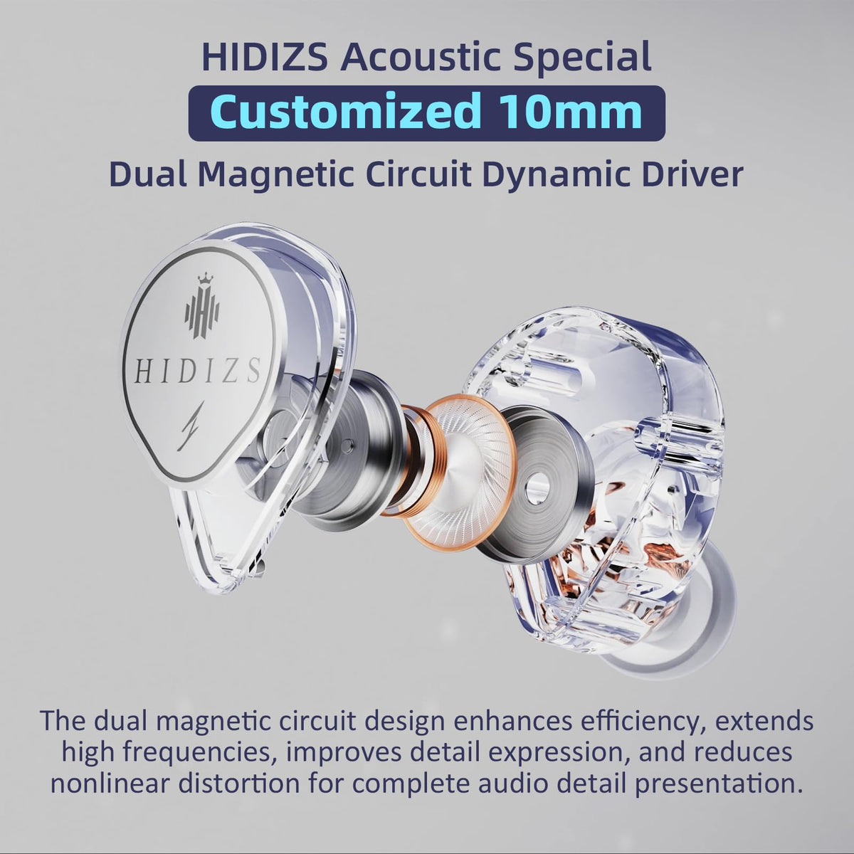 Hidizs ST2 Pro transparent shell design with premium aesthetics.