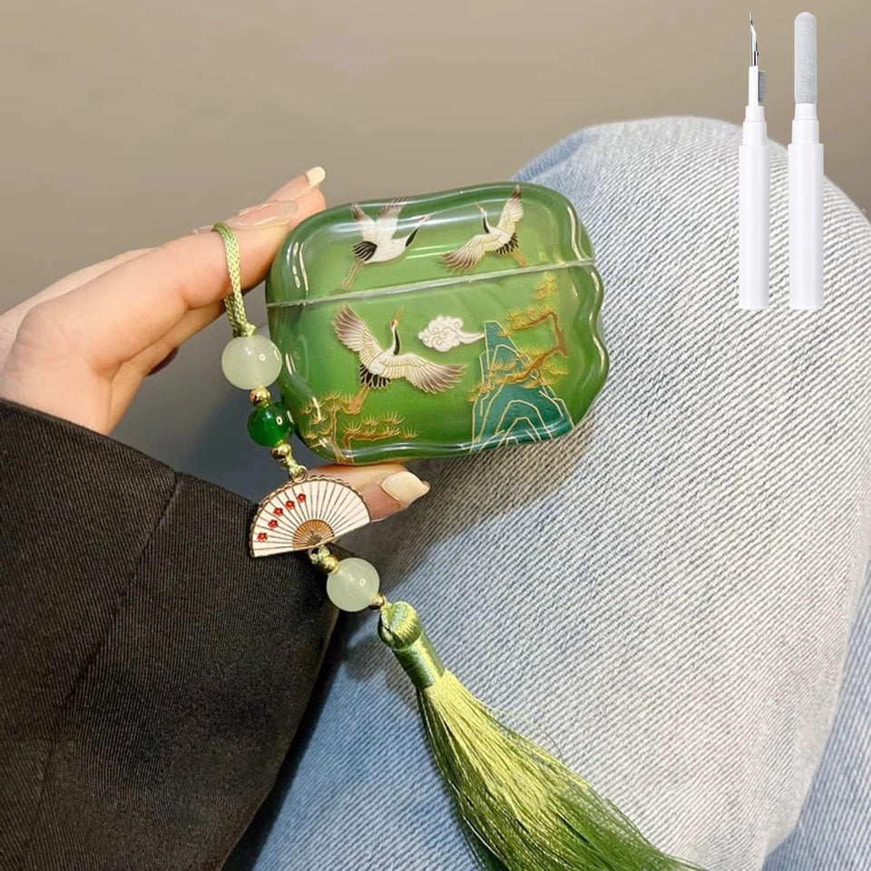Hidysfas AirPods Pro case green front view showing full protection