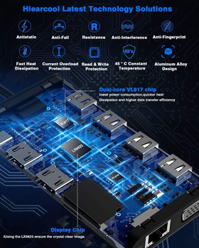 Hiearcool USB 3.0 ports reach 5 Gbps for fast data transfer.