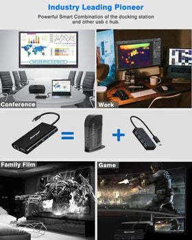 Hiearcool USB-C dock with USB 3.0 ports for fast data transfer