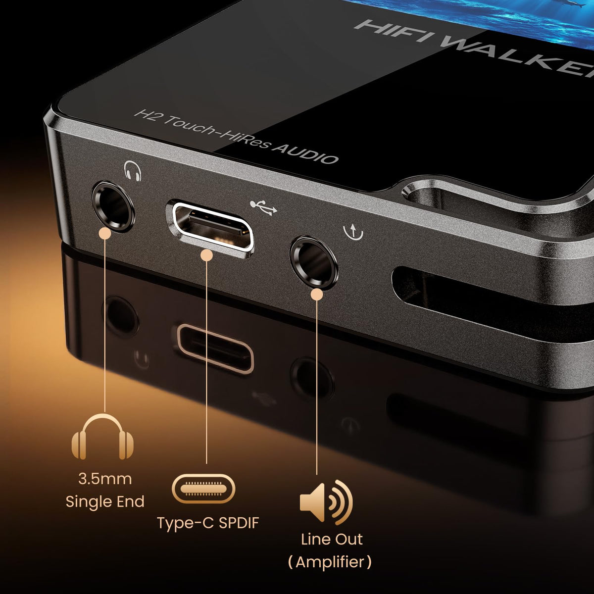 HIFI WALKER 2.4 inch HD touchscreen for intuitive navigation.