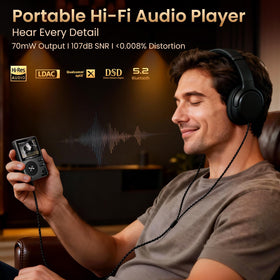 HIFI WALKER H2 Bluetooth 5.2 for wireless listening and versatility.