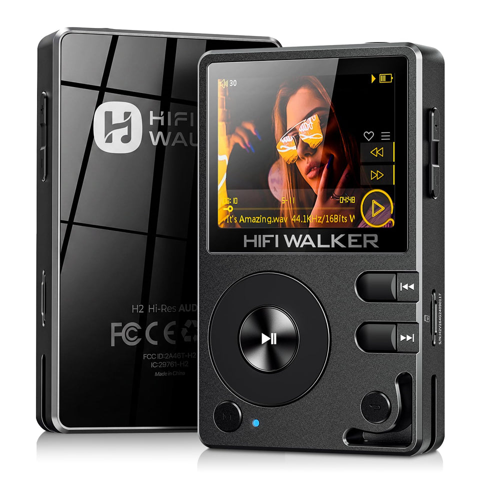HIFI WALKER H2 front view for portable listening on the go.