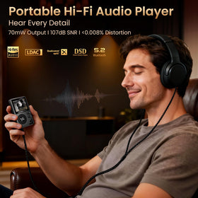 HIFI WALKER H2 screen display shows metadata and intuitive navigation.