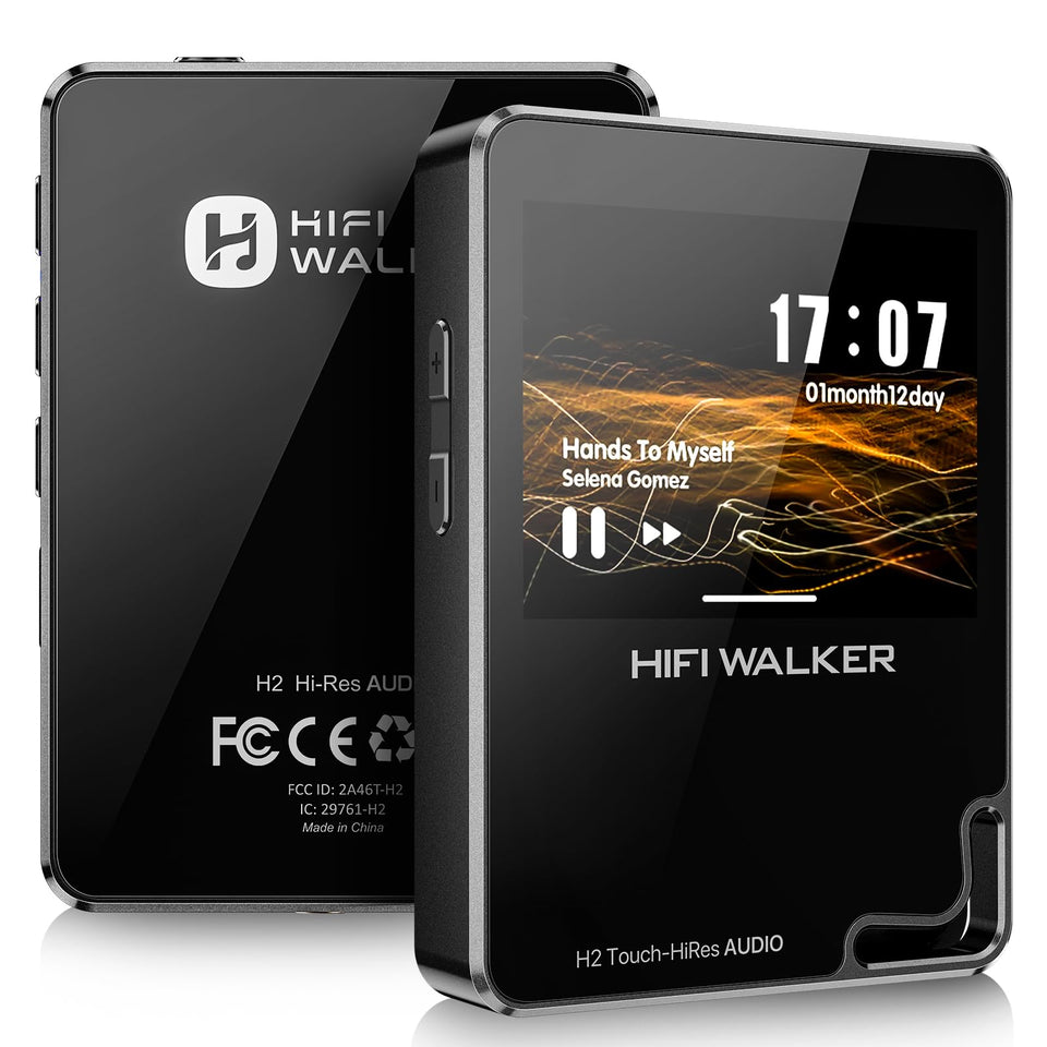 HIFI WALKER H2 touch front view for precise navigation and high-res playback