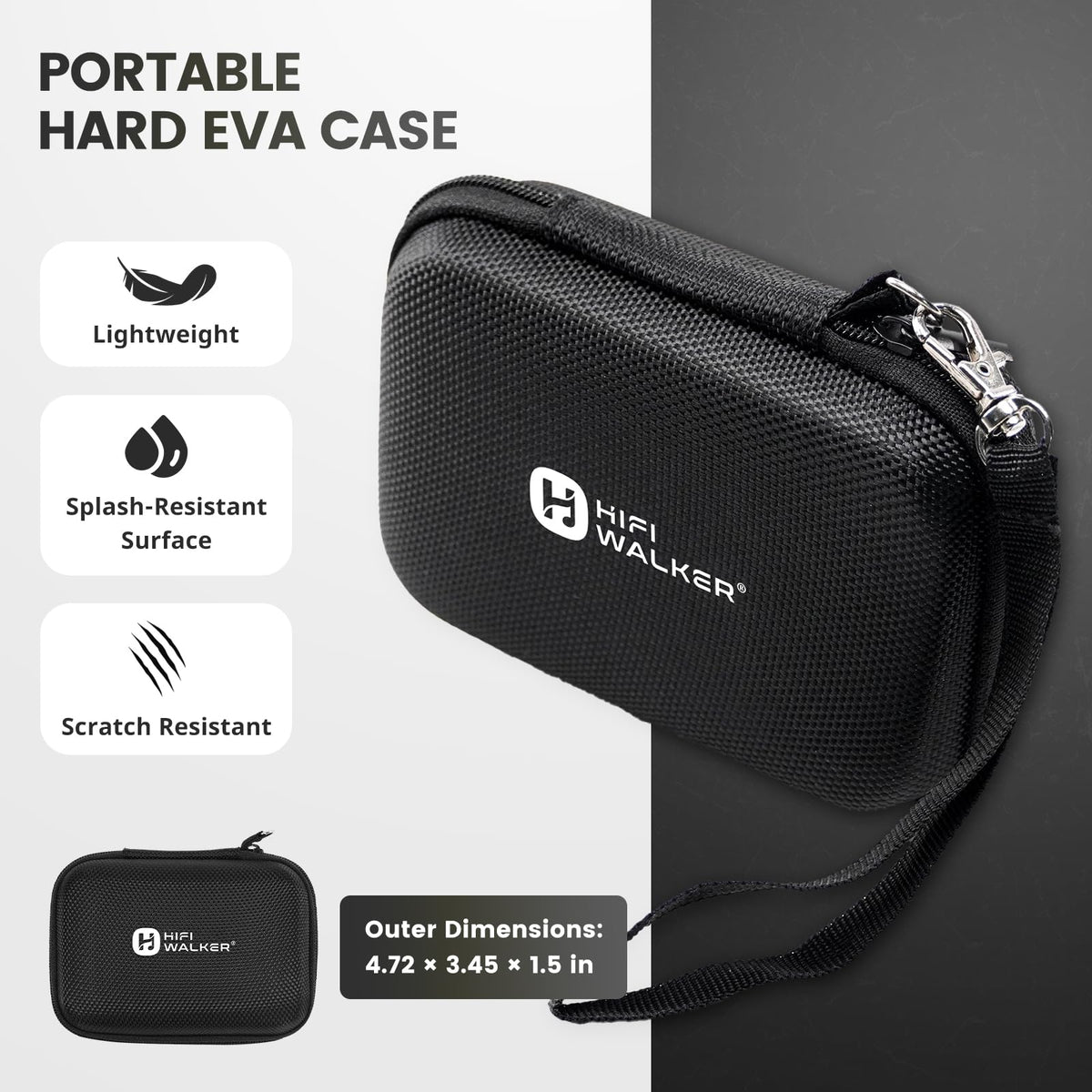 HIFI WALKER interior with mesh pocket organizing earphones and cards