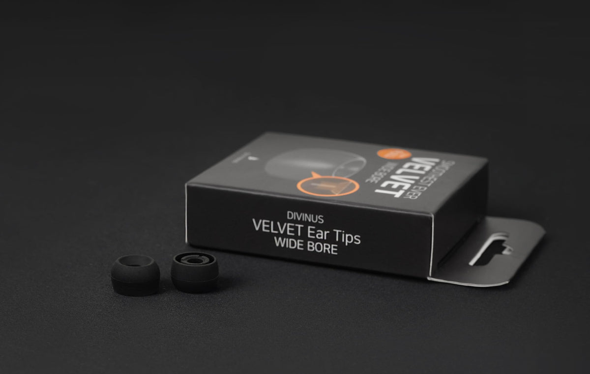 HiFiGo Divinus Velvet Eartips in five sizes for a secure fit