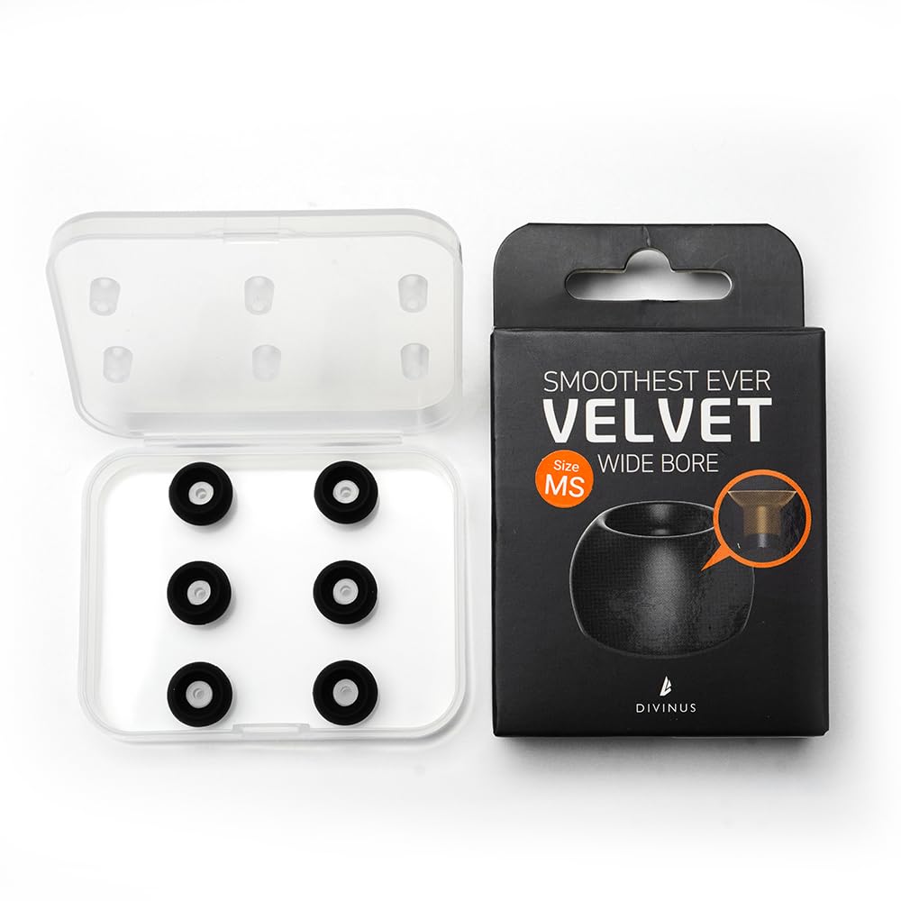 HiFiGo Divinus Velvet Eartips close-up showing matte texture that repels dust