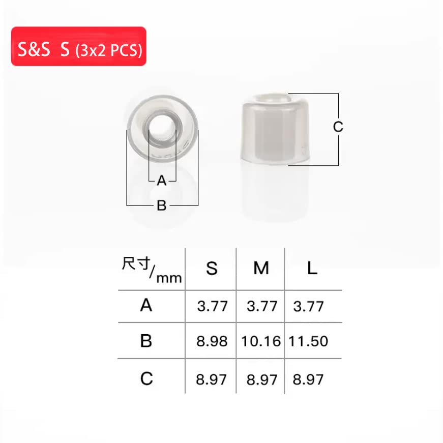 HiFiGo DUNU S&S earbud tips, three sizes for personalized fit.