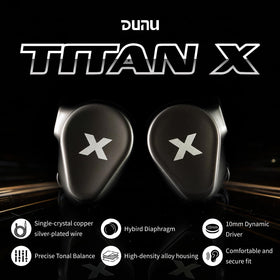 HiFiGo DUNU Titan X alloy shell close-up highlighting durable finish and scratch resistance