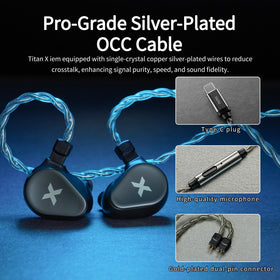 HiFiGo DUNU Titan X Type‑C cable with mic showing low-latency gaming and clear voice pickup