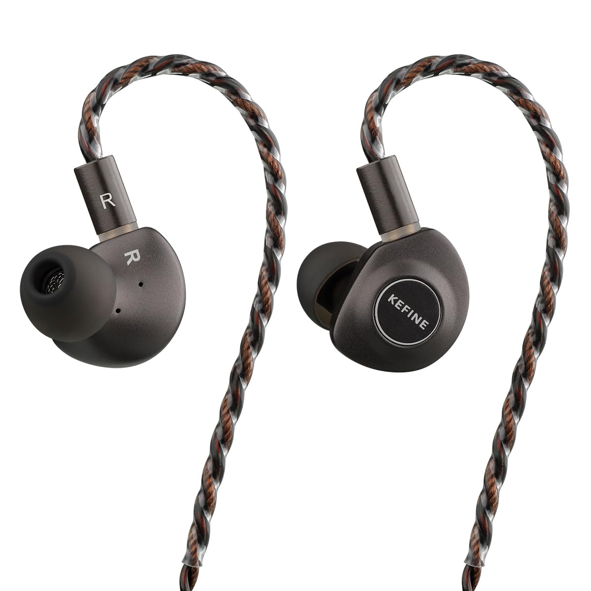 HiFiGo Kefine Delci IEMs metal housing close-up for durable, scratch-resistant build.