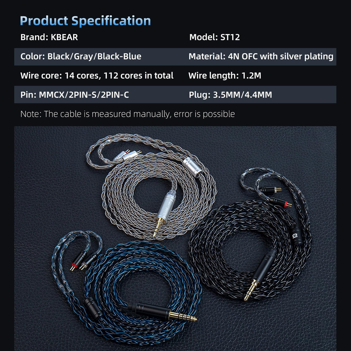 KBEAR ST12 dark colorway matches modern headphones aesthetics