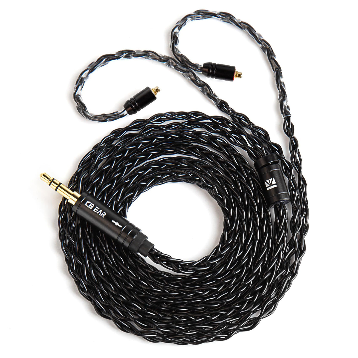 Hifihear KBEAR ST12 MMCX IEM cable close-up highlighting 4N OFC cores for crisp highs.