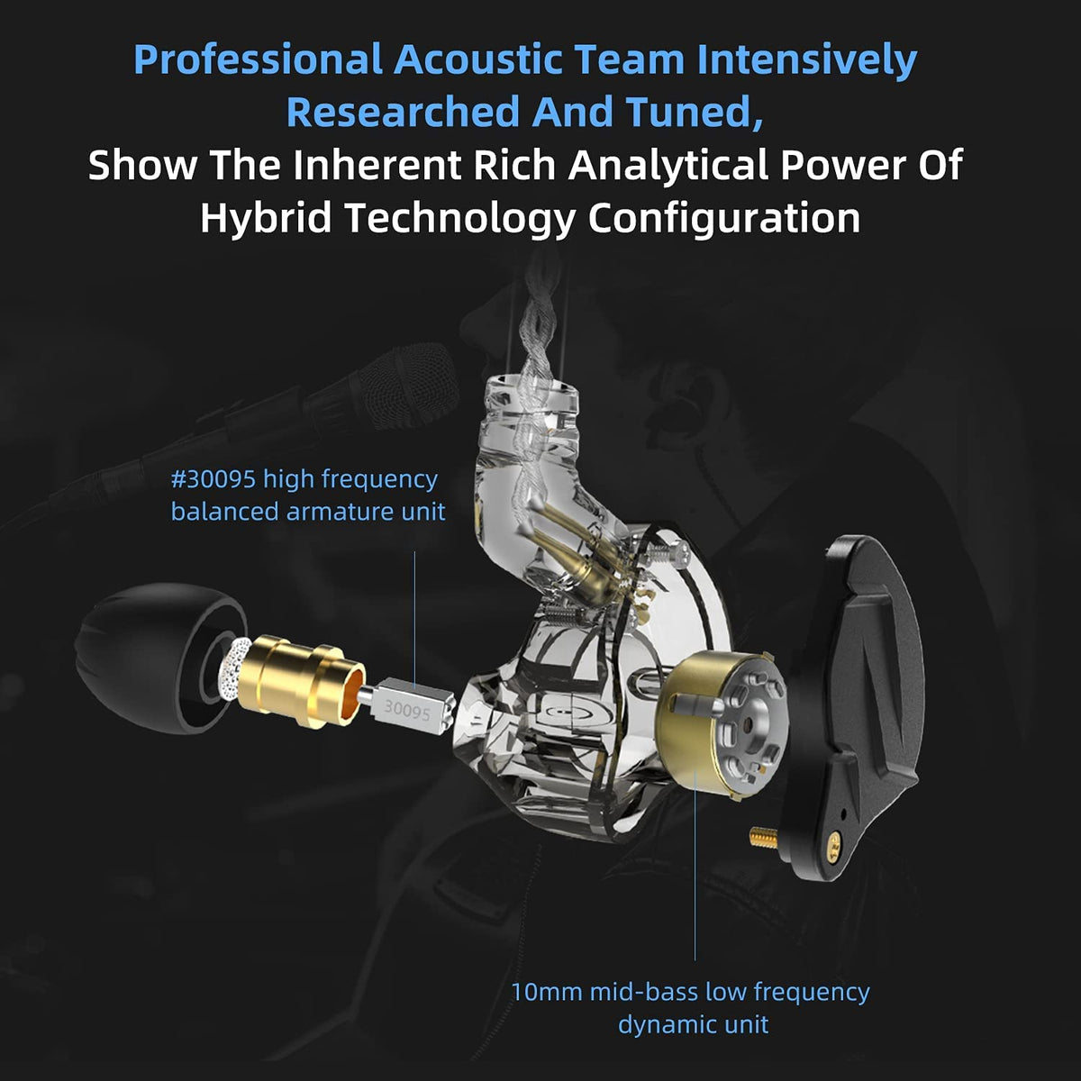 HifiHear KZ ZSN PRO X ergonomic ear tips provide secure, comfortable fit