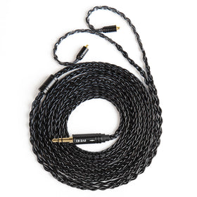HIFIHEAR ST12 Plus 2m cable close-up showing silver-plated 8-core wiring for detailed audio.