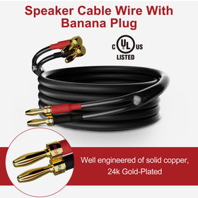 HiFind 16AWG tinned copper wire with banana plug for clean signal.