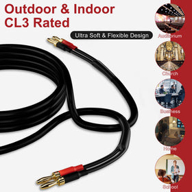HiFind dual gold-plated banana plugs ensure secure, low-distortion connections.