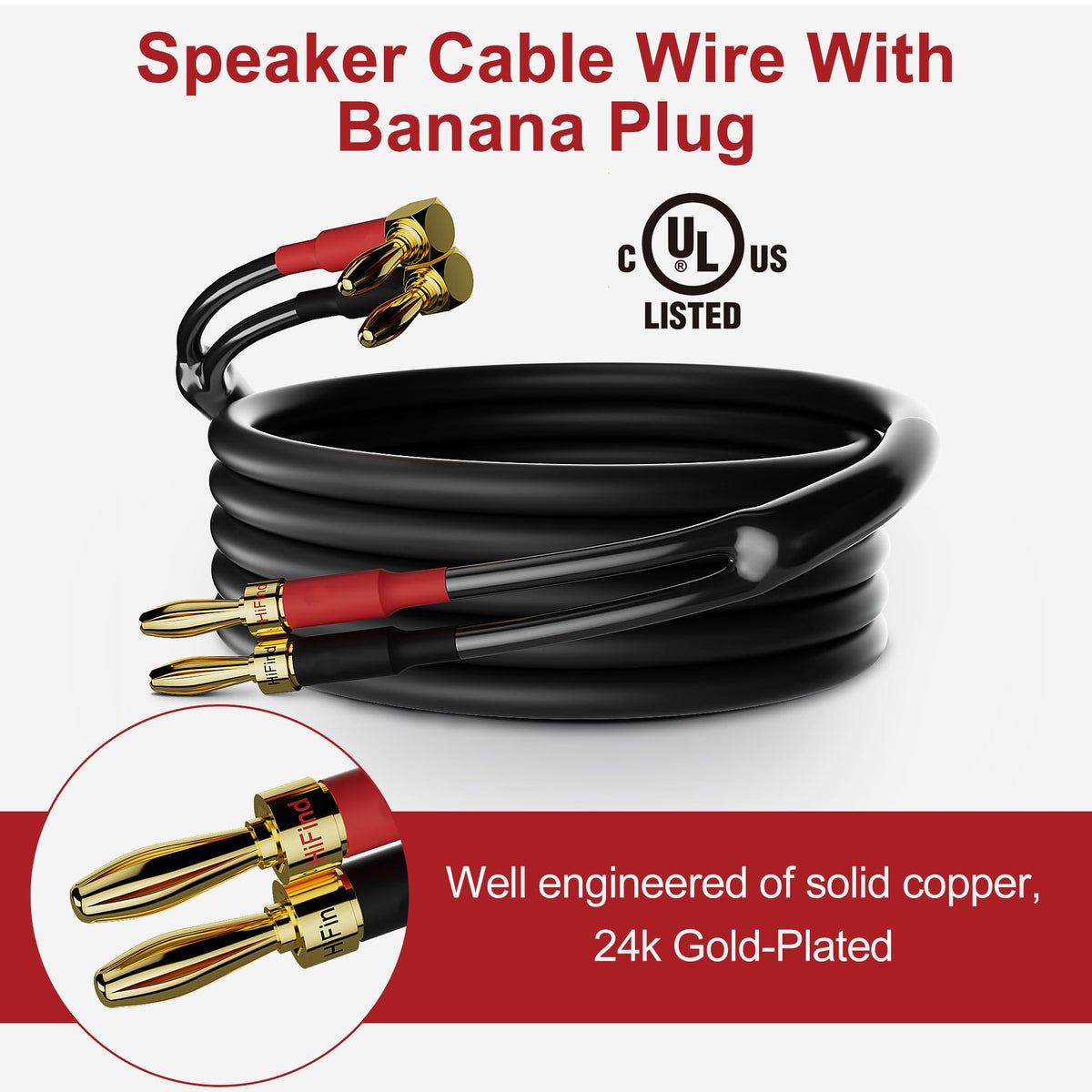HiFind close-up of gold-plated banana plugs showing durable contact