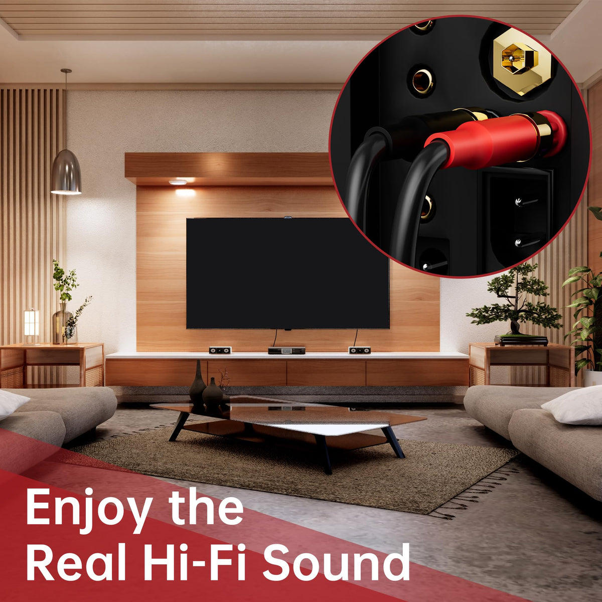 HiFind 15 ft cable suitable for indoor and outdoor audio installations.
