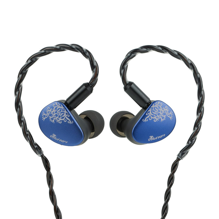 HIFIXAUDIO Cadenza II front view showing blue faceplate and ergonomic fit benefit